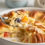 Herzhafter veganer Croissant-Auflauf