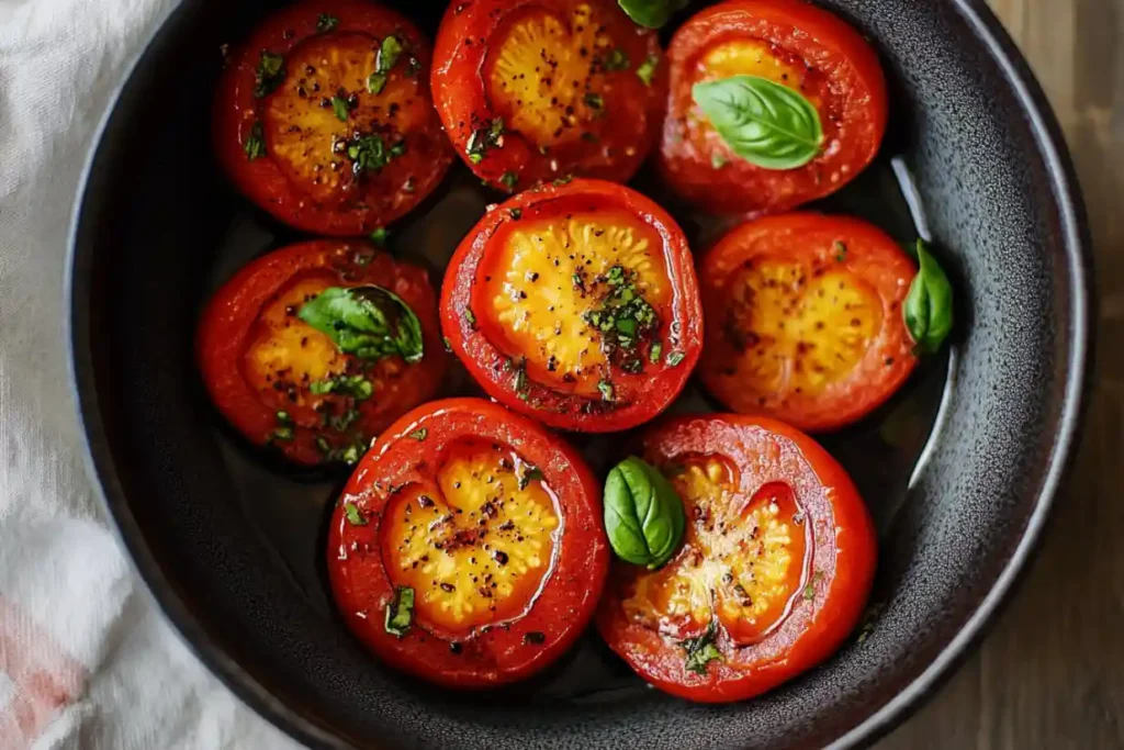 Veganes Frühstück mit Tomaten