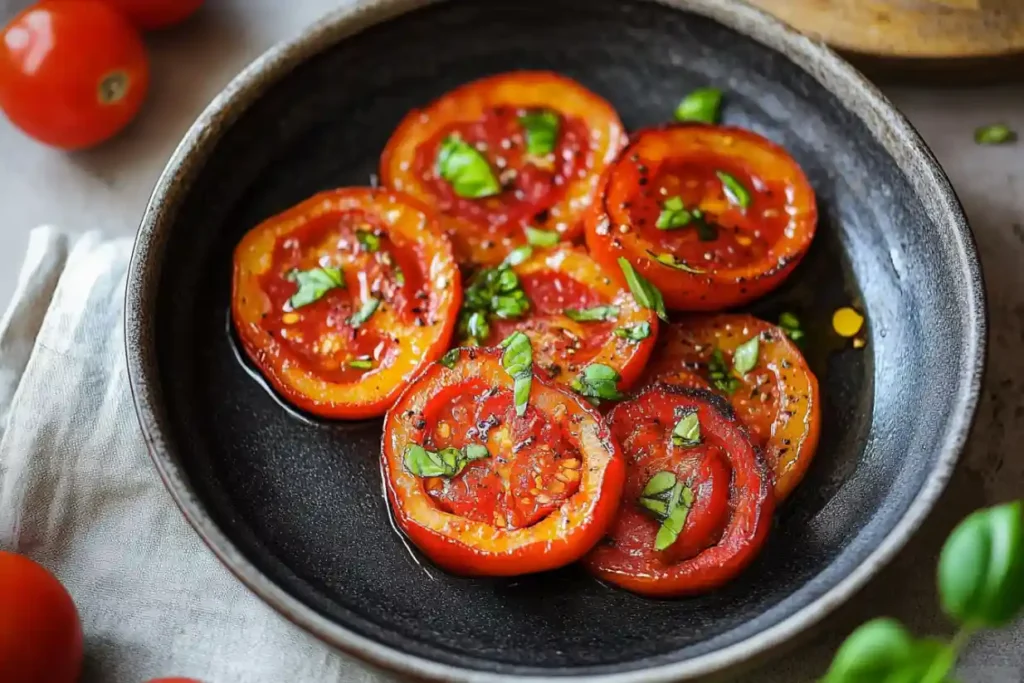 Veganes Frühstück mit Tomaten