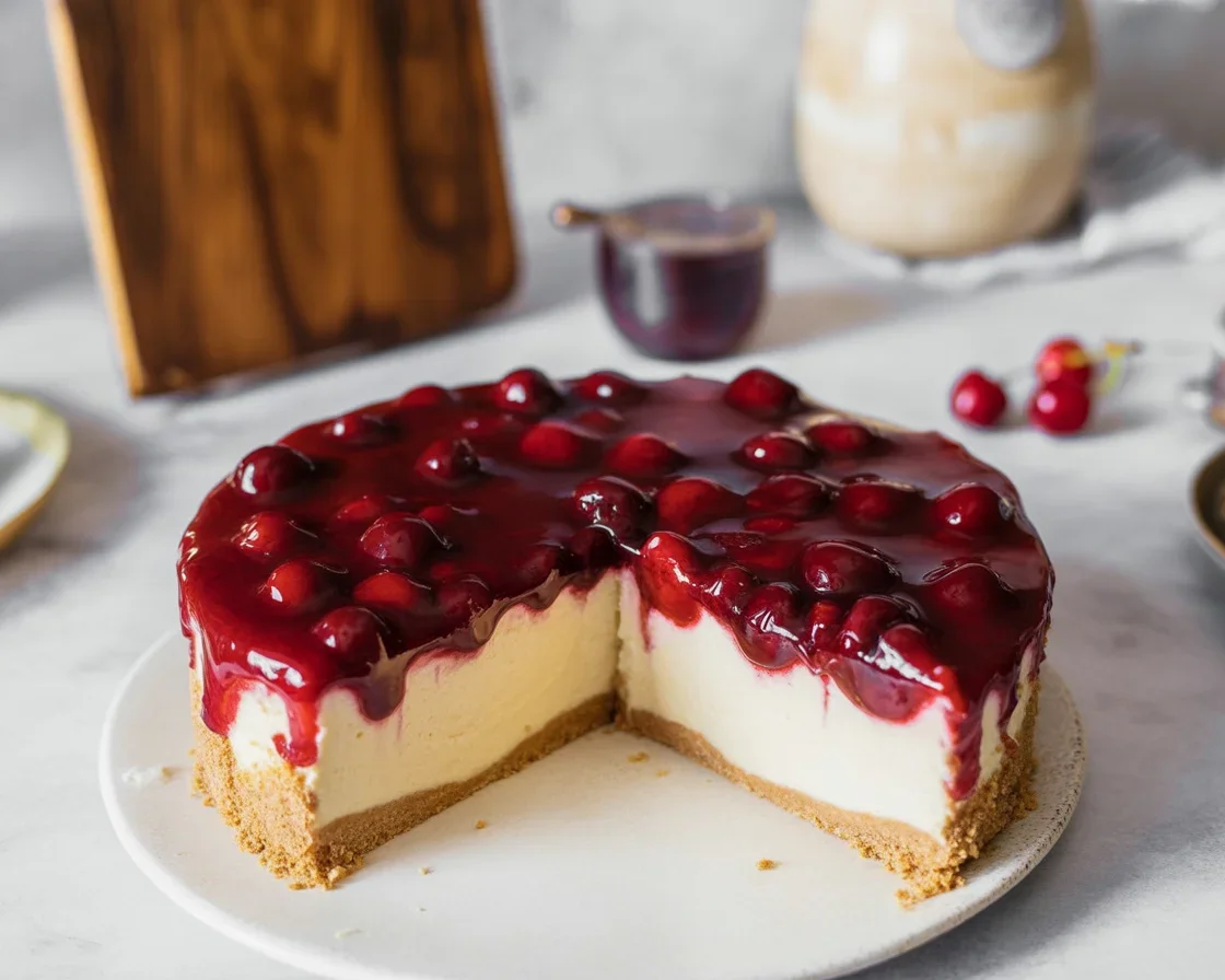 Veganer Käsekuchen mit Kirschen – Einfach unwiderstehlich lecker!