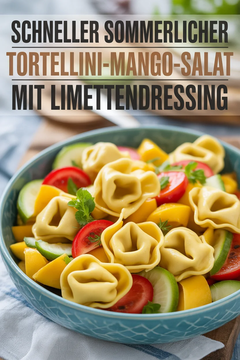 Schneller sommerlicher Tortellini-Mango-Salat mit Limettendressing