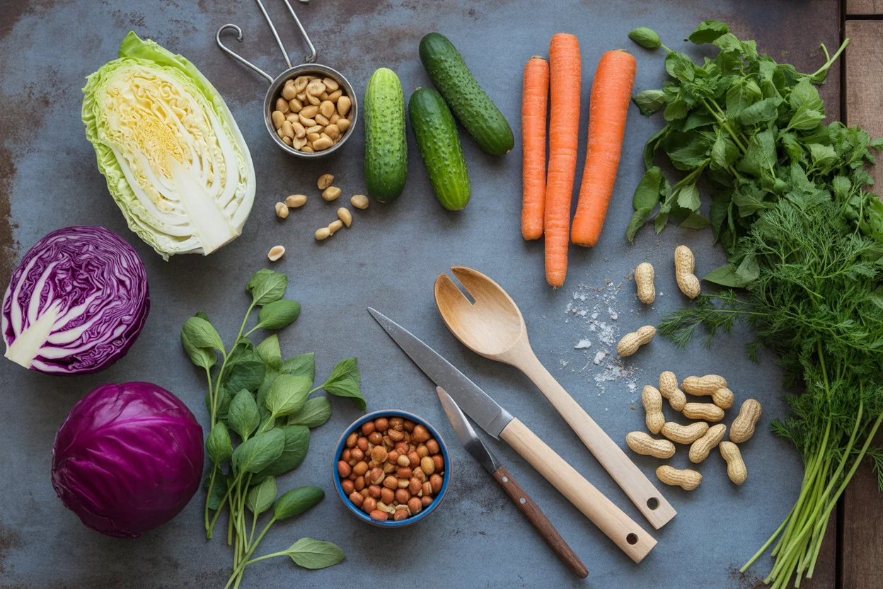 Frischer Veganer Thai-Salat mit Sriracha-Mayo – Ein Genuss!