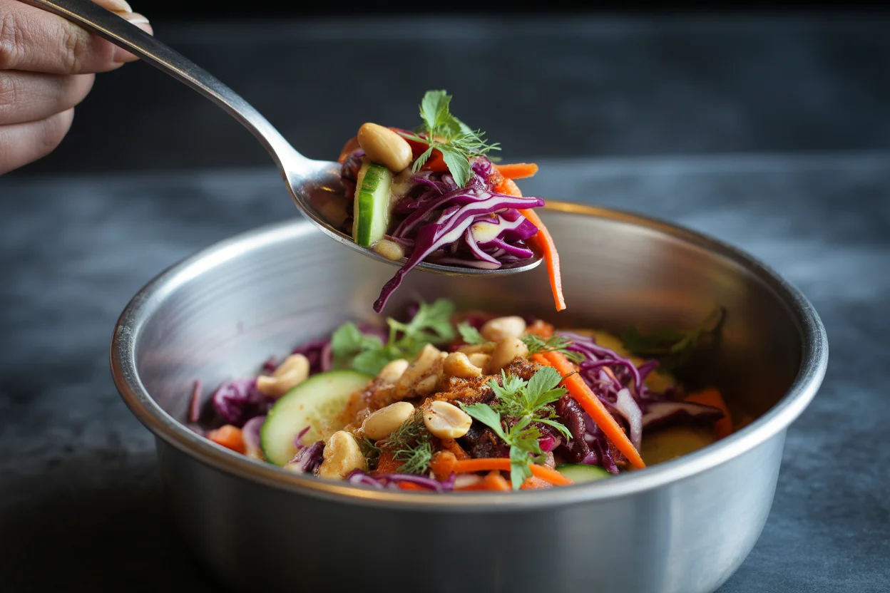 Frischer Veganer Thai-Salat mit Sriracha-Mayo – Ein Genuss!