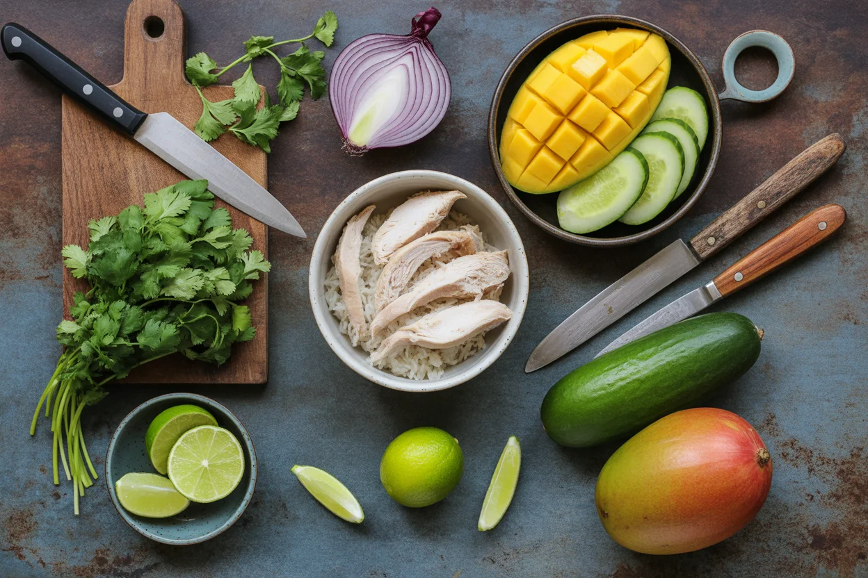 Limetten-Reis mit Tempeh und Mango-Avocado-Salsa für jeden Tag