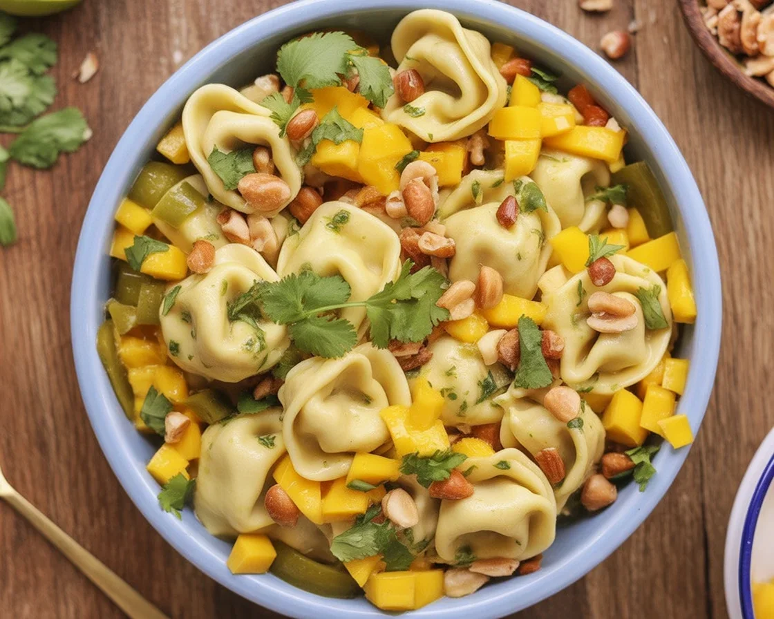 Frischer Sommerlicher Tortellini-Mango-Salat mit Limettendressing