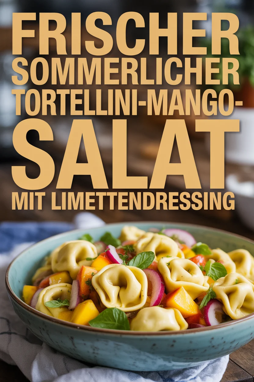 Frischer Sommerlicher Tortellini-Mango-Salat mit Limettendressing