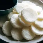 Air Fried Rice Cakes served with syrup, crispy on the outside and chewy inside.