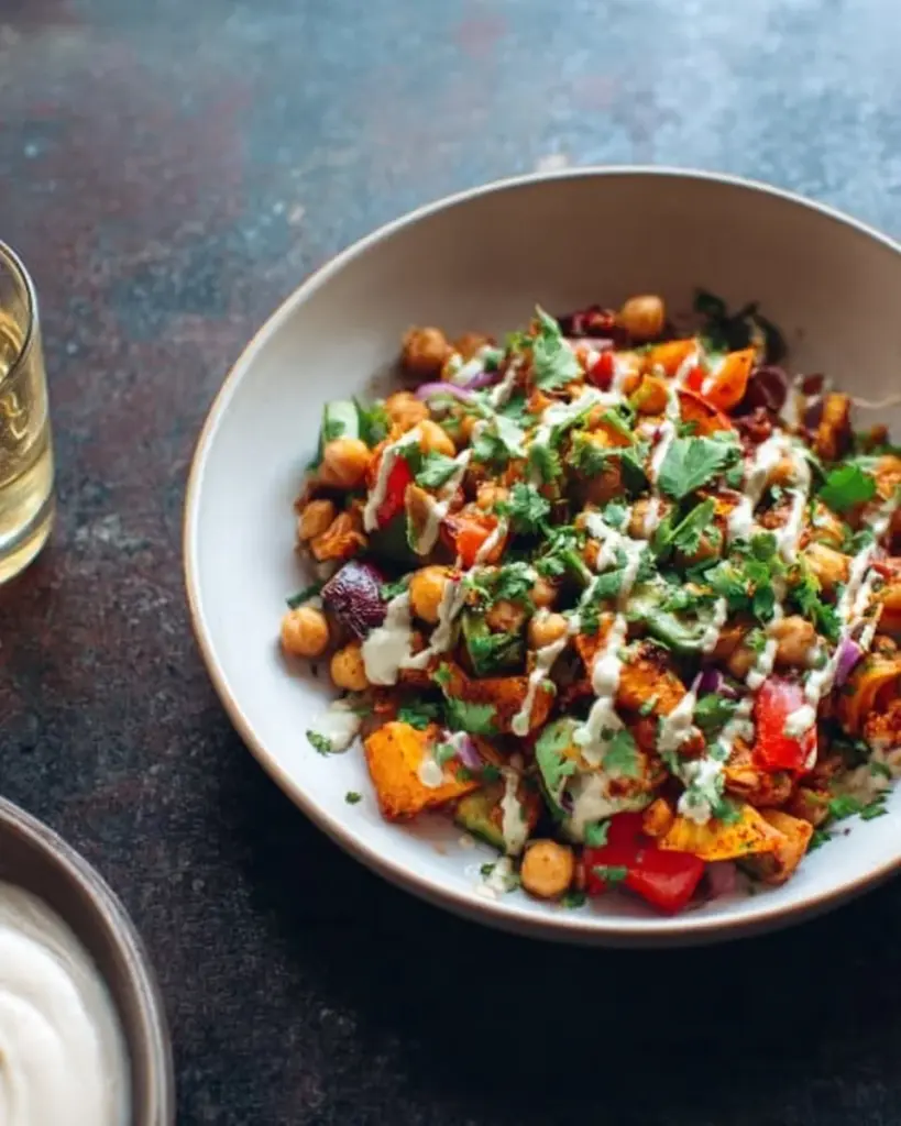 Sheet Pan Cheeseburger Veggie Dinner with colorful vegetables and patties