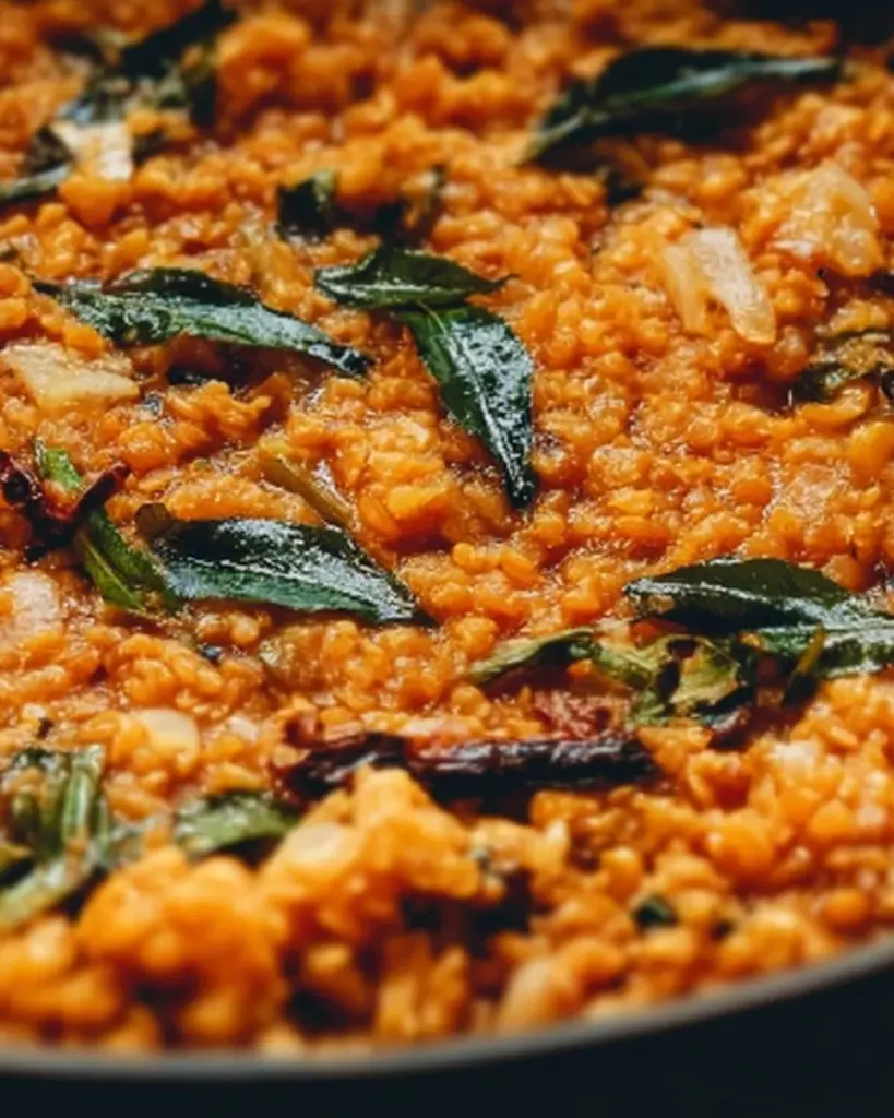 Bowl of Vegan Dalcha with lentils and spices served in an elegant dish