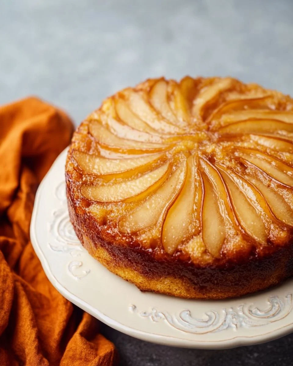 Vegan Pear Upside Down Cake