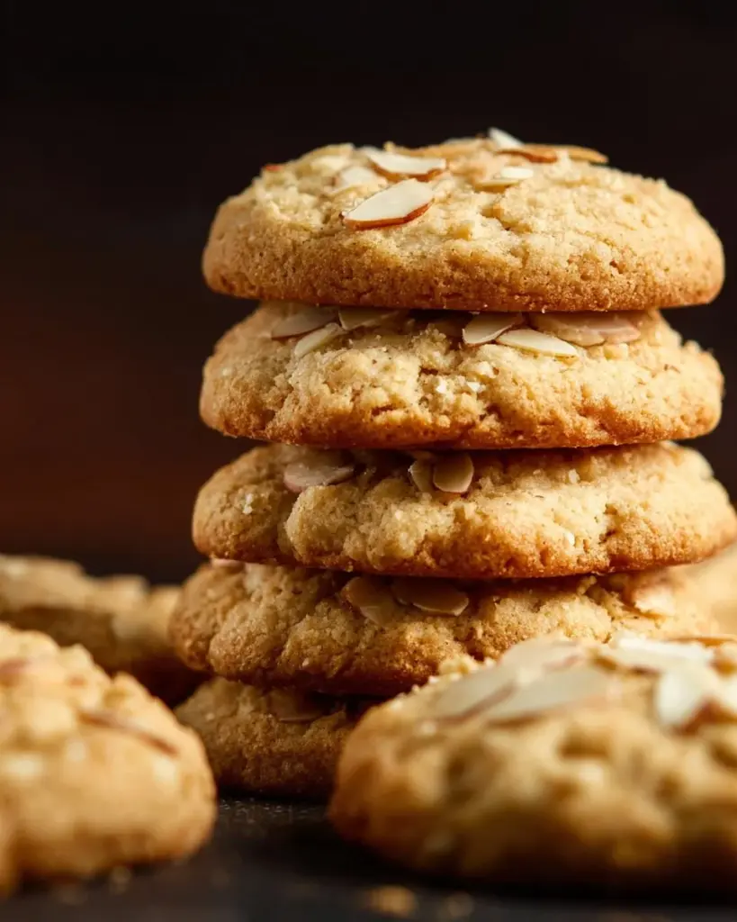 Freshly baked vegan pistachio cookies on a cooling rack