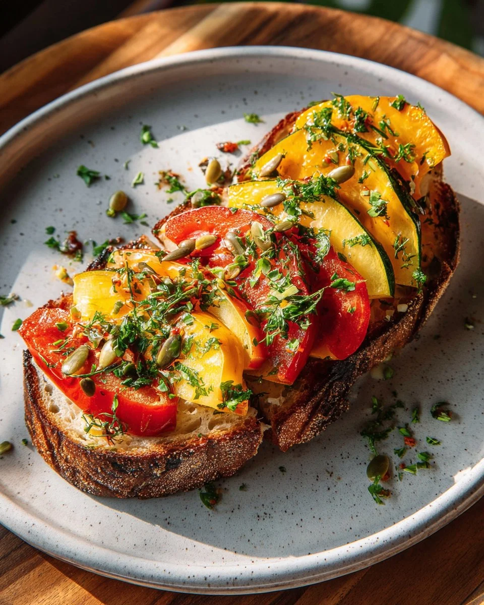 Air Fryer Peach Cottage Cheese Toast