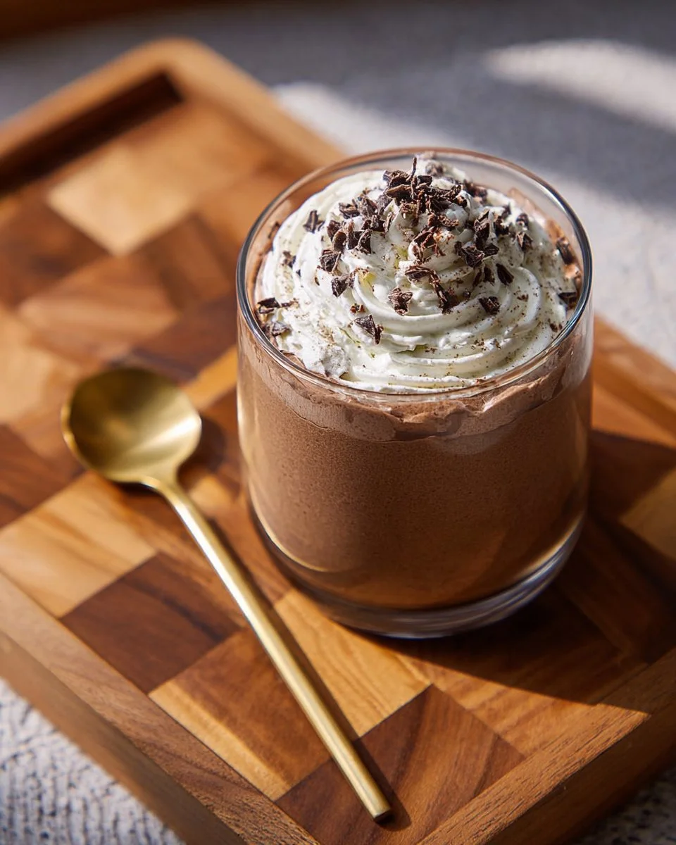 Blended Chocolate Chia Protein Mousse Pudding