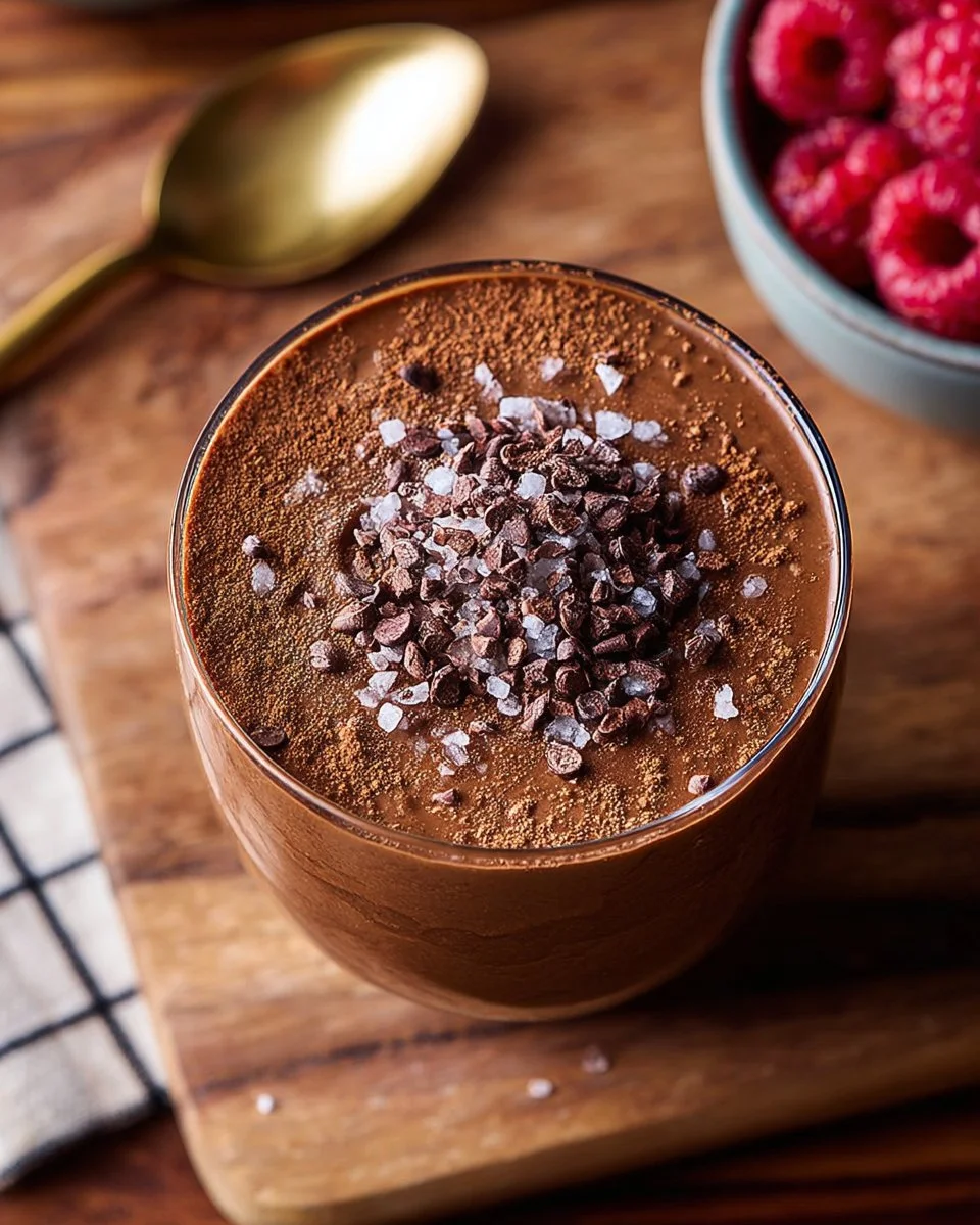 Blended Chocolate Salted Caramel Chia Pudding Mousse
