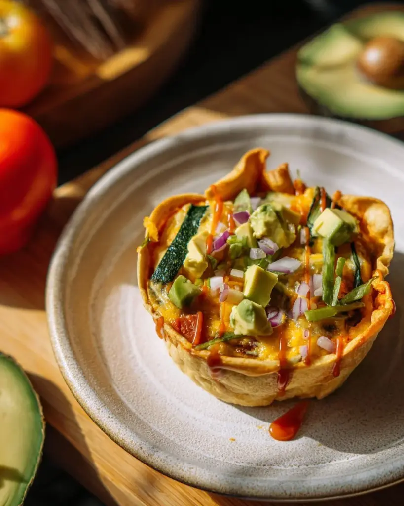 Breakfast Taco Cottage Cheese Egg Cups ready to serve
