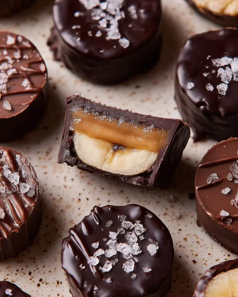 Vegan Dark Chocolate Banana Reese's treat on a plate