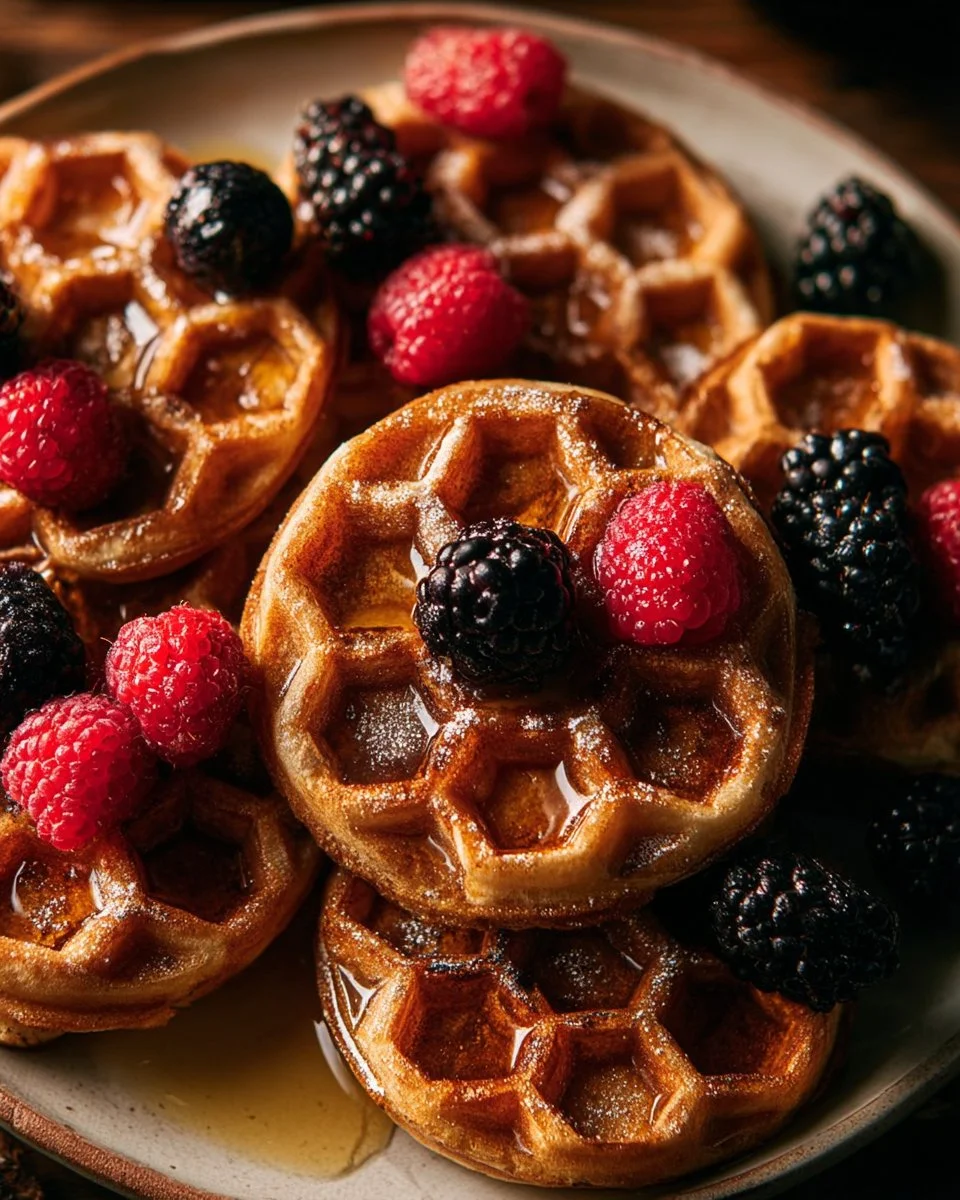 High Protein Cottage Cheese Oat Waffles