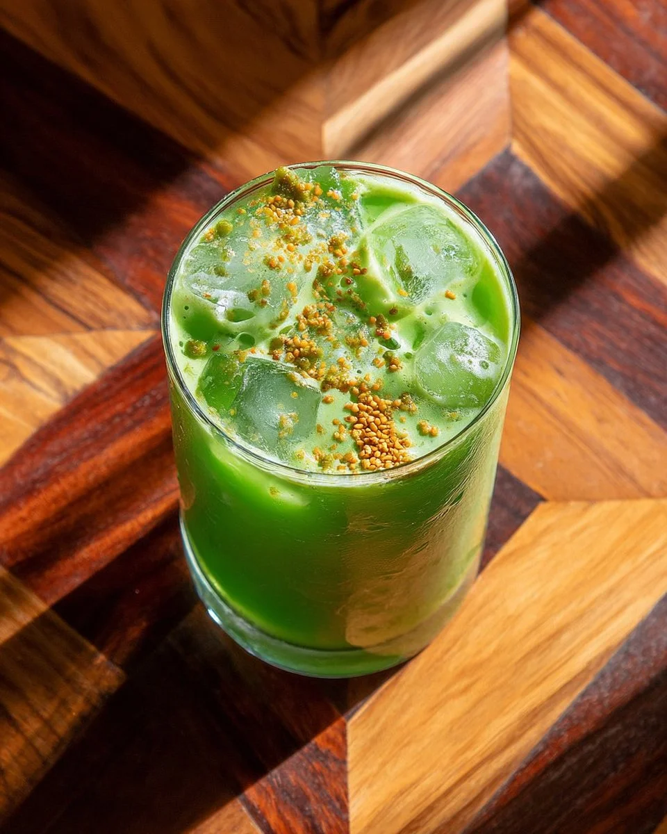 Iced Salted Honey Vanilla Matcha Latte
