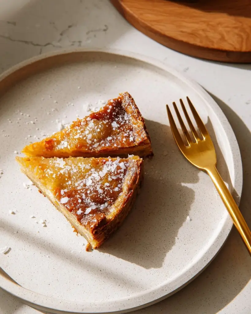 Delicious salted caramel cottage cheese cheesecake topped with drizzled caramel