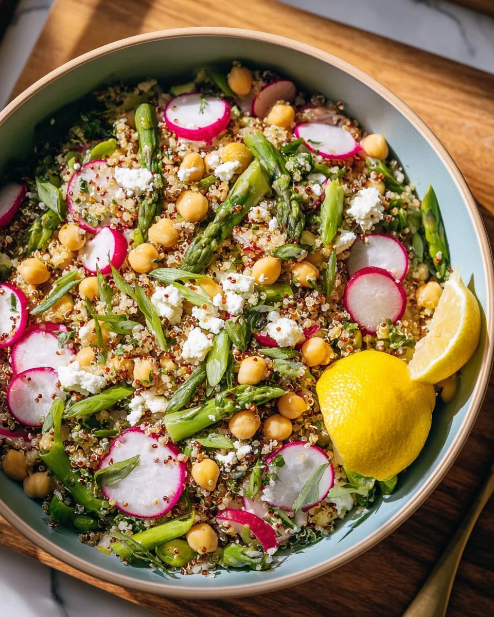 Spring Quinoa Snap Pea Salad with Lemon Garlic Dressing