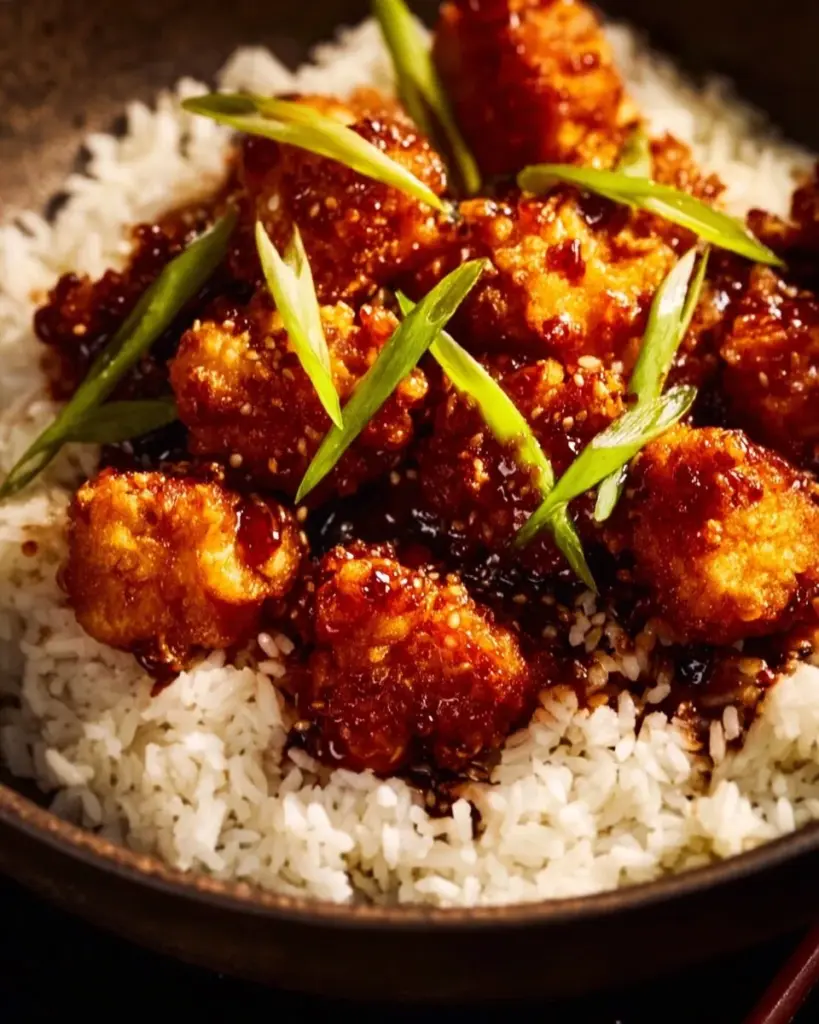 Air-fried Korean chili cauliflower bites served in a bowl