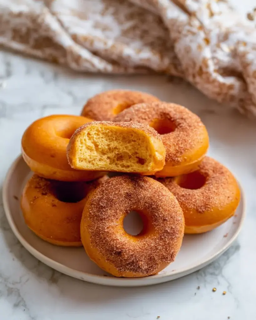 Delicious homemade butternut squash donuts topped with a sweet glaze