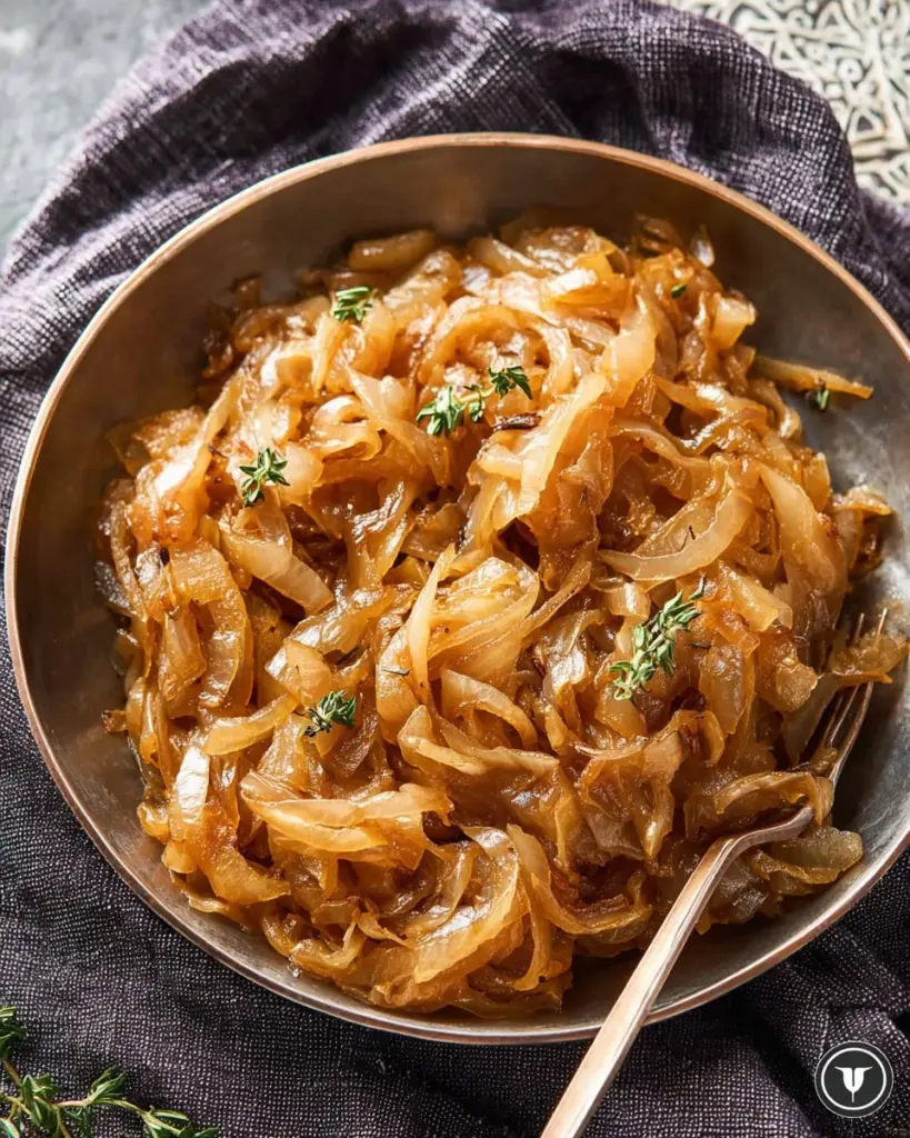 Delicious caramelized onions cooked to perfection for savory dishes.