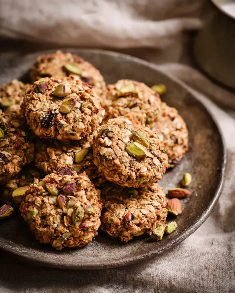 Plate of chewy vegan chai-spiced cookies with spices and vegan ingredients