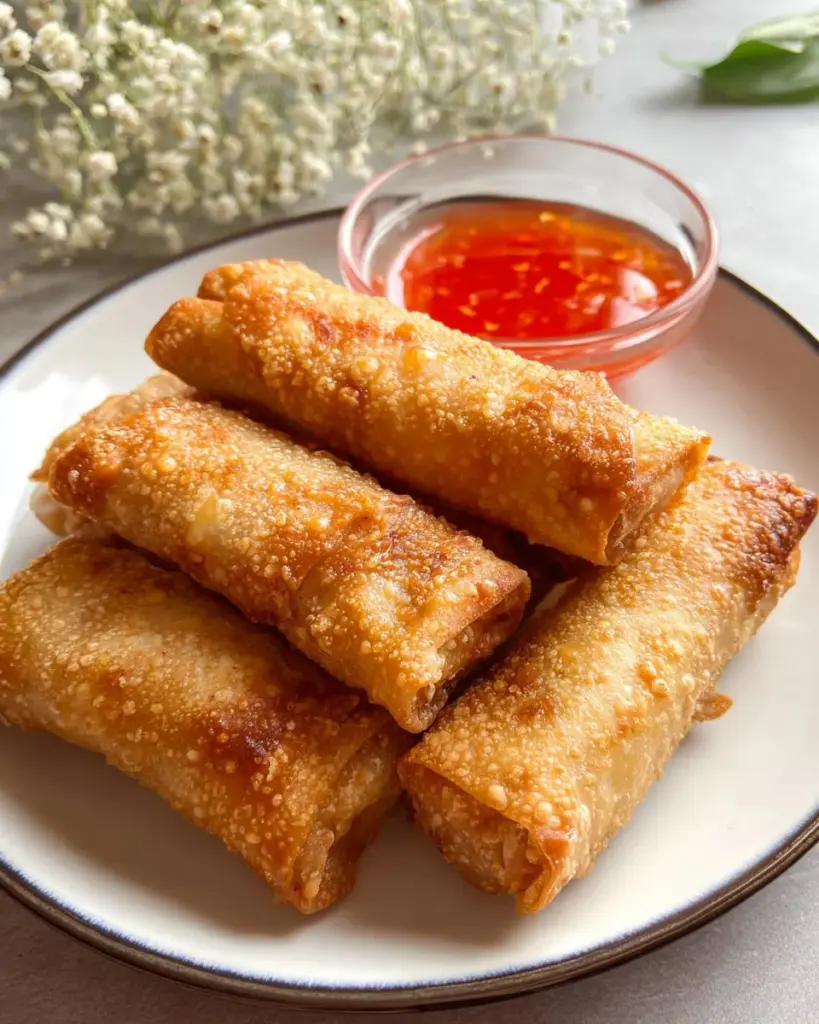 Crispy Crab Rangoon Egg Rolls filled with cream cheese and crab meat