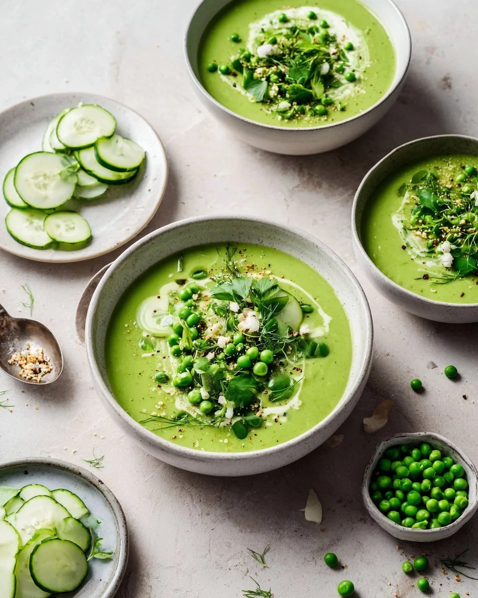 Creamy Avocado Pea Gazpacho