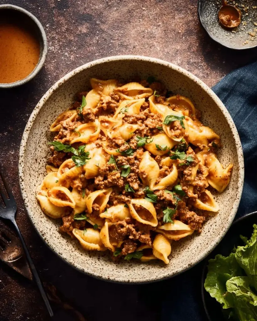 Creamy chipotle sweet potato pasta dish with vibrant colors and textures.