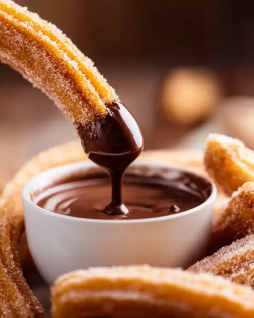 Crispy vegan churros coated in cinnamon sugar