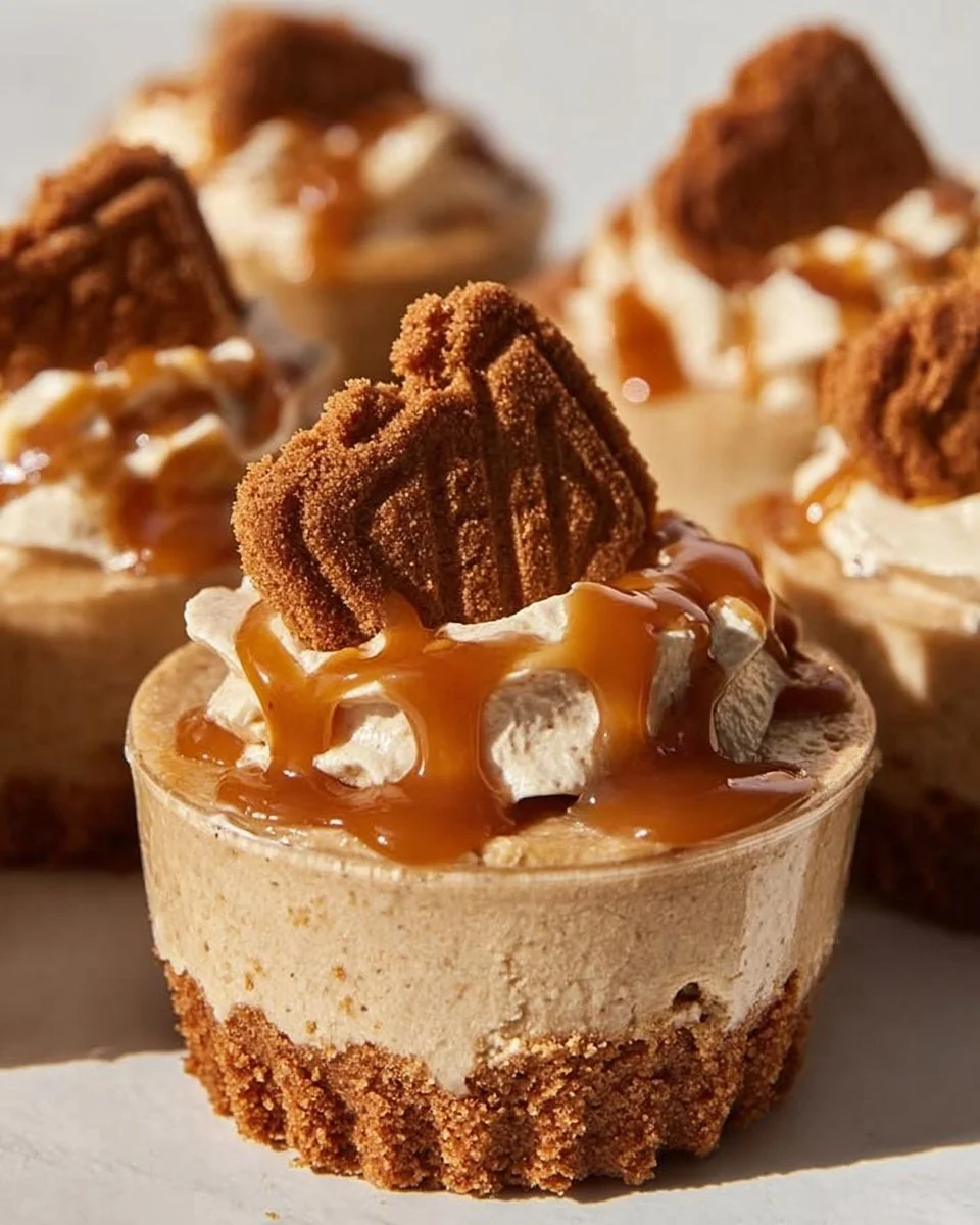 Easy No-Bake Mini Vegan Biscoff Cheesecakes