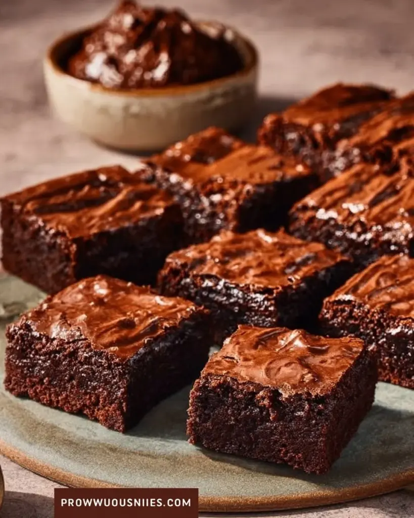 Delicious easy vegan brownies with a rich, fudgy texture.