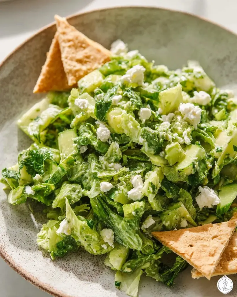 Green Goddess Salad with fresh greens and creamy dressing