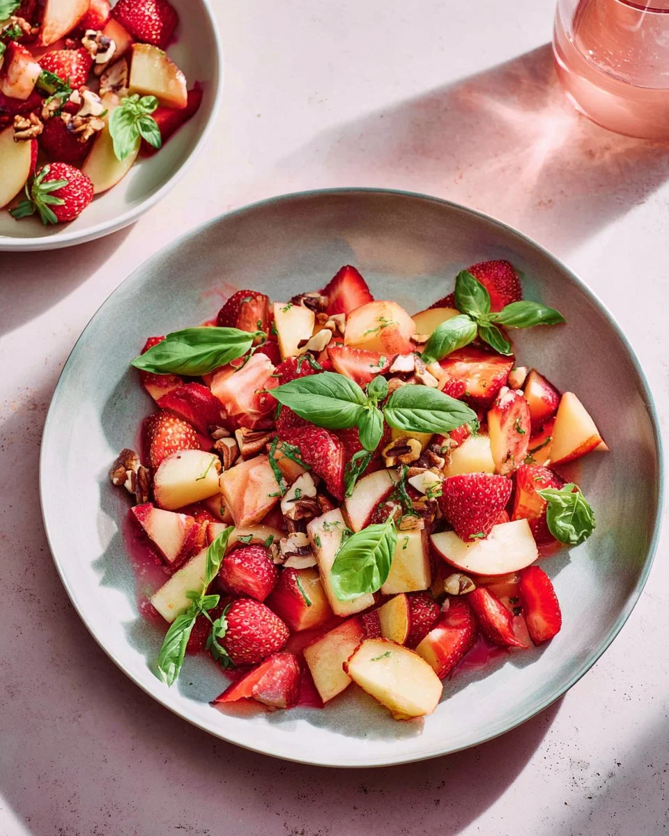 Healthy Vegan Strawberry Rhubarb Salad