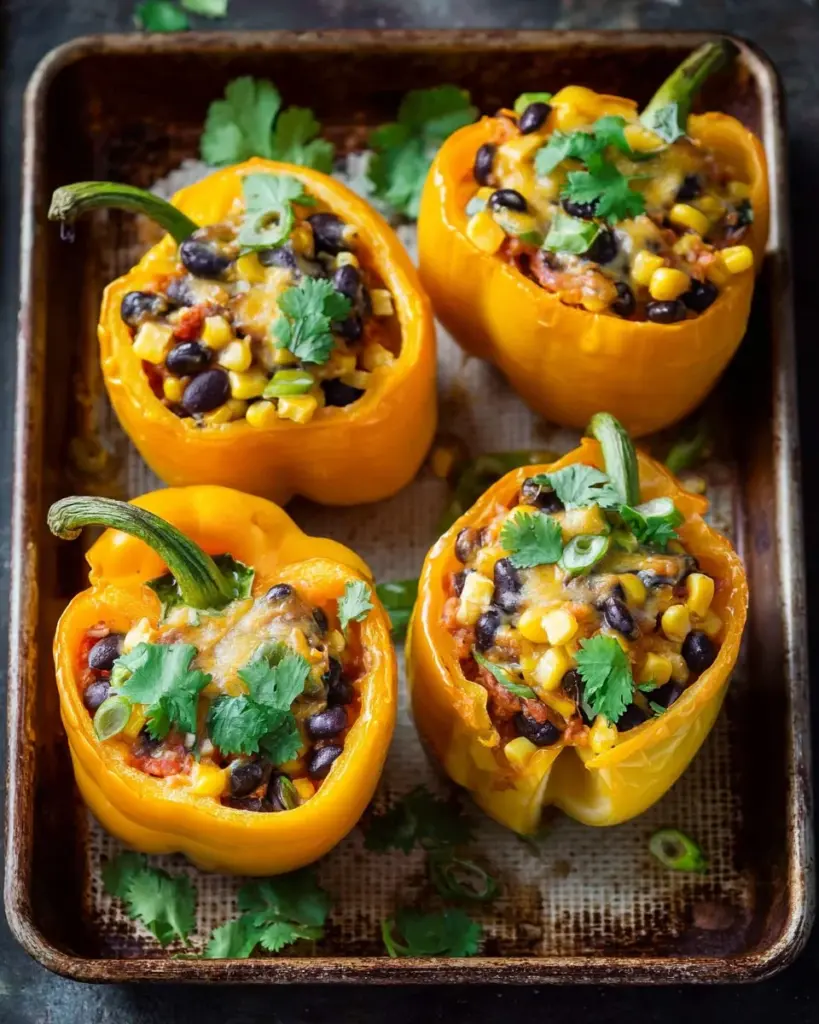 Instant Pot Burrito Bowl Stuffed Peppers served in a bowl with vibrant toppings.
