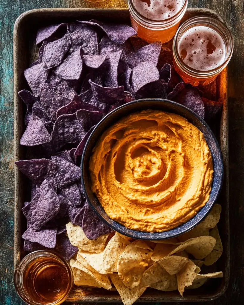 Instant Pot Cheesy Buffalo Cauliflower Dip served in a bowl with celery sticks