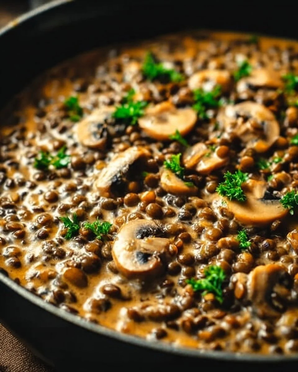 Lentil Mushroom Stroganoff