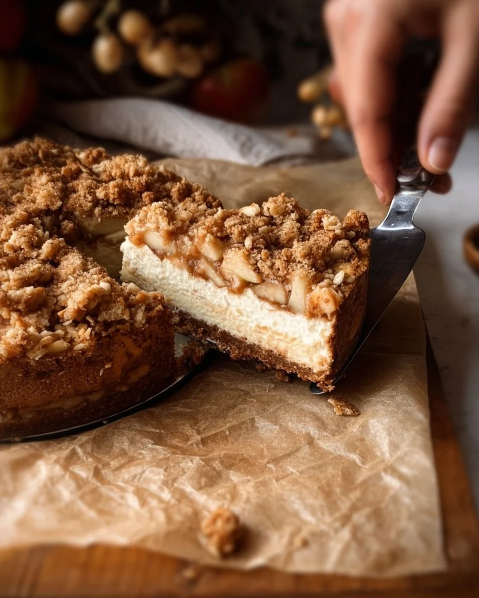 Vegan Apple Crumble Cheesecake