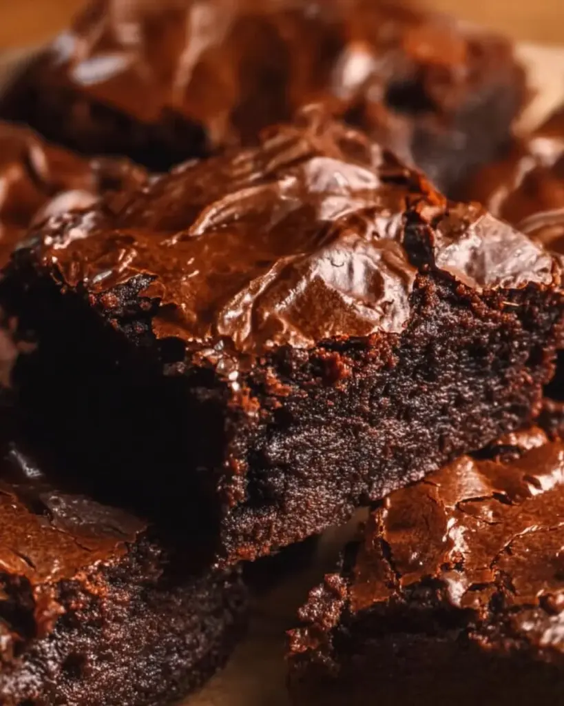 Delicious vegan brownie cake decorated with chocolate and nuts.