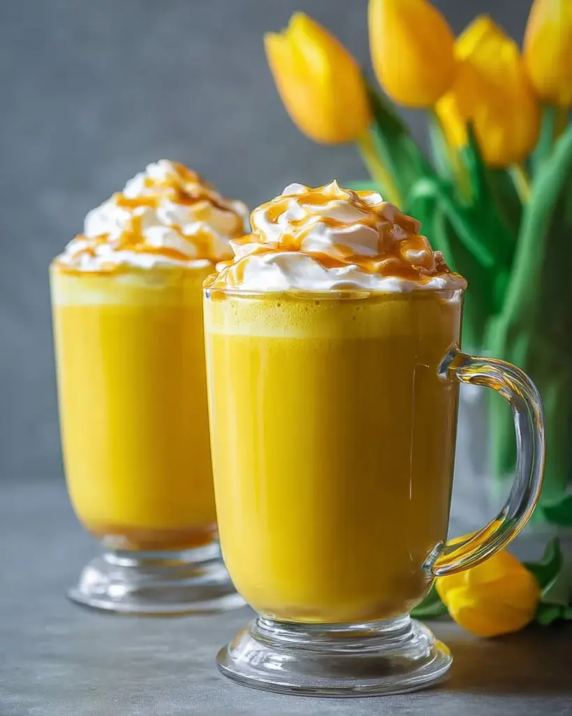 Vegan Golden Milk Turmeric Latte in a cup with spices and coconut milk