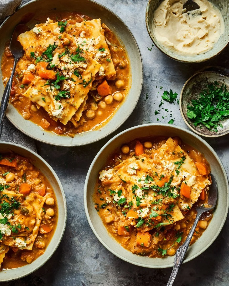 Vegan Instant Pot Pumpkin Lasagna Soup