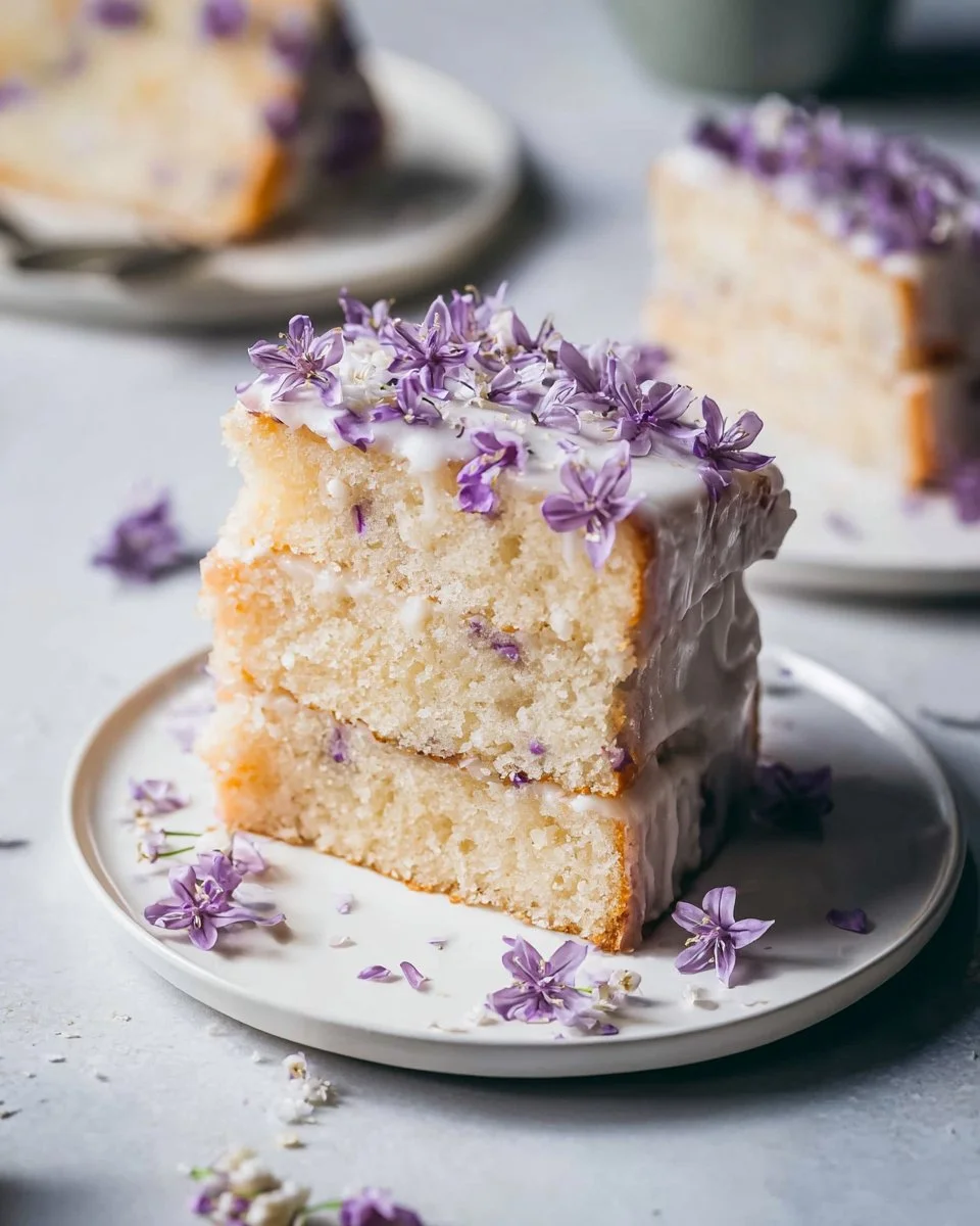 Vegan Lilac Lemon Cake