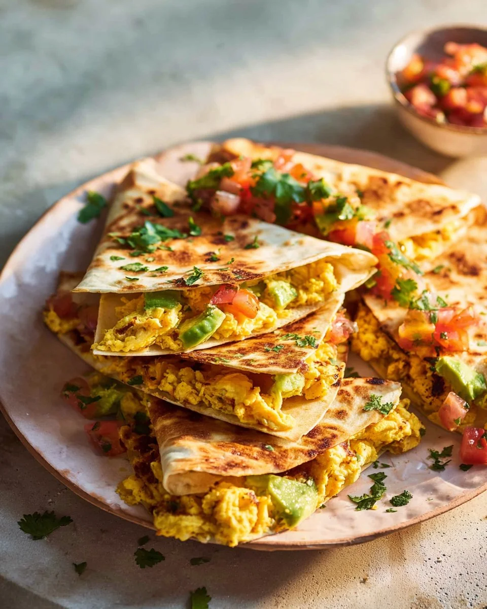 Vegan Quesadillas with Mushroom Bacon