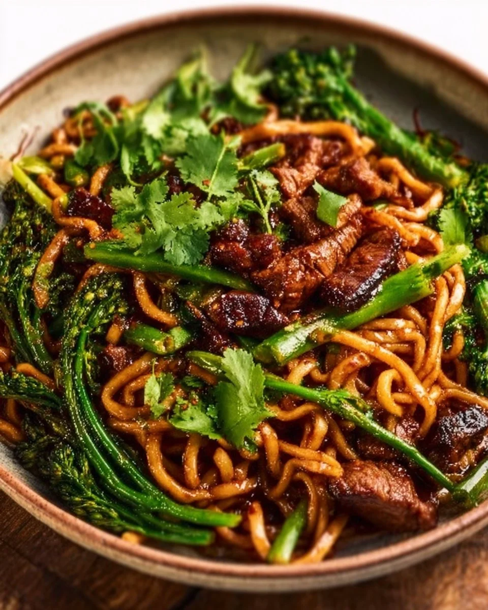 Vegan Sesame Glazed Udon Noodles