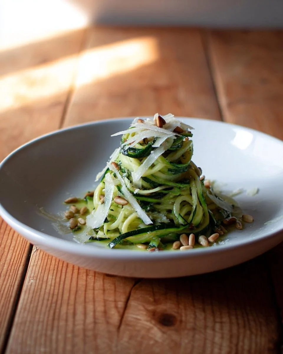 Zucchini Noodles with Garlic, Basil, and Pecorino
