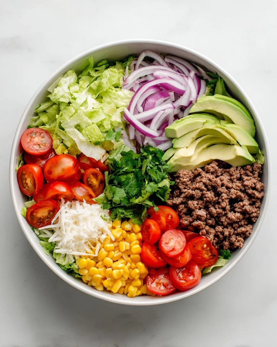Beef Taco Salad with Chipotle Ranch Dressing