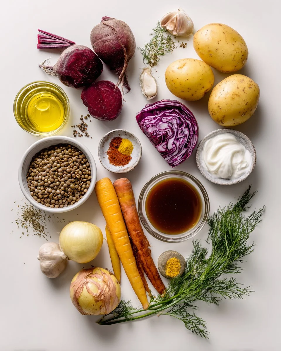Beetroot Soup with Lentils