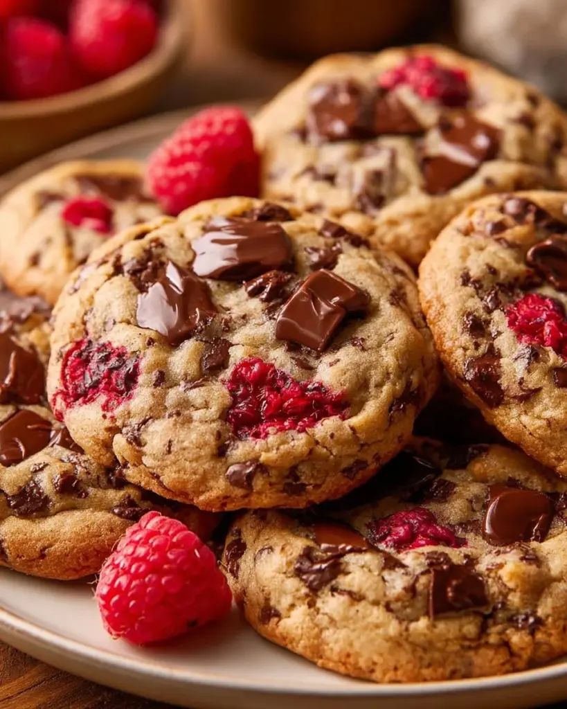 Delicious berry-studded chocolate cookies fresh from the oven